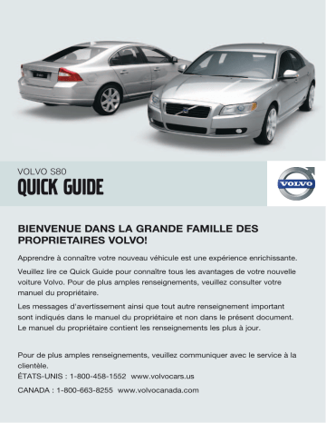 Manuel utilisateur | Volvo S80 2009 Early Guide de démarrage rapide | Fixfr