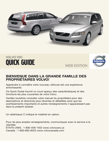 Manuel utilisateur | Volvo V50 2010 Early Guide de démarrage rapide | Fixfr