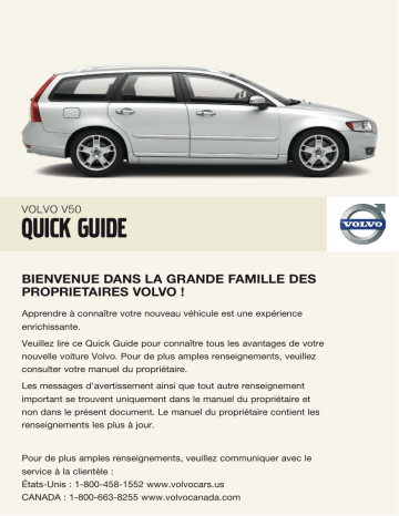 Manuel utilisateur | Volvo V50 2008 Early Guide de démarrage rapide | Fixfr