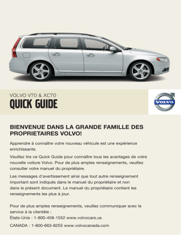 Manuel utilisateur | Volvo V70 2008 Late Guide de démarrage rapide | Fixfr