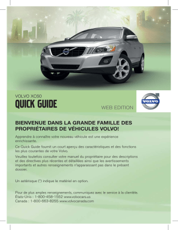 Manuel utilisateur | Volvo XC60 2011 Late Guide de démarrage rapide | Fixfr