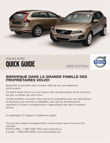 Manuel utilisateur | Volvo XC60 2010 Early Guide de démarrage rapide | Fixfr