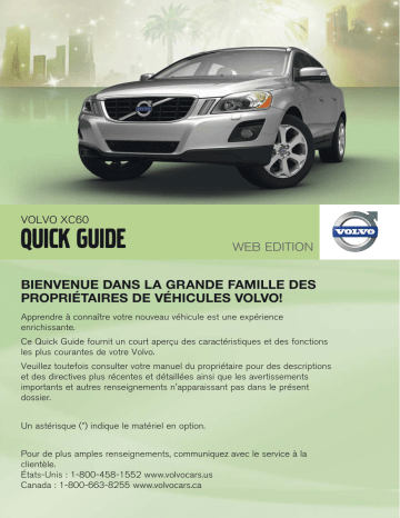 Manuel utilisateur | Volvo XC60 2012 Early Guide de démarrage rapide | Fixfr