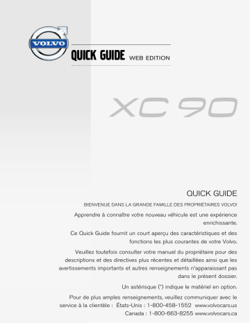 Manuel utilisateur | Volvo XC90 2014 Late Guide de démarrage rapide | Fixfr