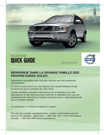 Manuel utilisateur | Volvo XC90 2012 Late Guide de démarrage rapide | Fixfr