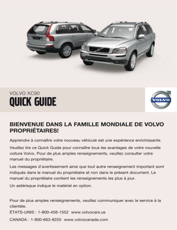 Manuel utilisateur | Volvo XC90 2009 Late Guide de démarrage rapide | Fixfr