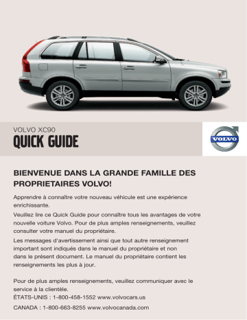 Manuel utilisateur | Volvo XC90 2008 Late Guide de démarrage rapide | Fixfr