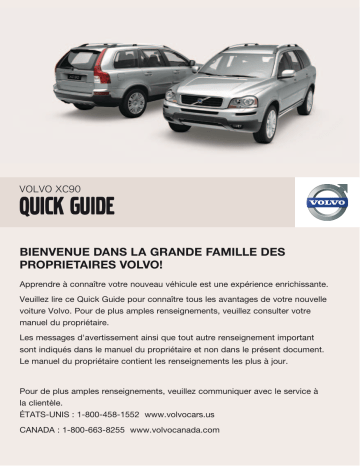 Manuel utilisateur | Volvo XC90 2009 Early Guide de démarrage rapide | Fixfr