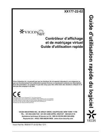 Manuel utilisateur | Vicon Virtual Matrix Display Controller (VMDC) Guide de démarrage rapide | Fixfr