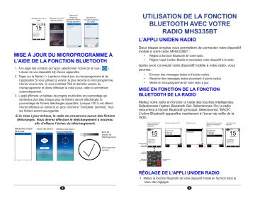 Guide de référence | Uniden MHS335BT Manuel utilisateur | Fixfr