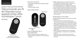 Insignia NS-WSCC Wireless Remote Shutter Control for Canon Guide d'installation rapide