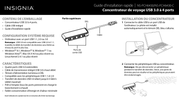 Insignia NS-PCH6430 4-Port USB 3.0 Hub Guide d'installation rapide | Fixfr