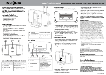 Insignia NS-IPSD2 Portable Speaker for Apple® iPod® and Most MP3 Players Guide d'installation rapide | Fixfr