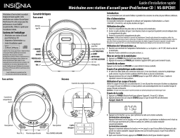 Insignia NS-BIPCD01 CD Boombox Guide d'installation rapide