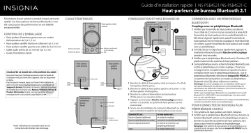 Insignia NS-PSB4521 2.1 Bluetooth Speaker System (3-Piece) Guide d'installation rapide | Fixfr