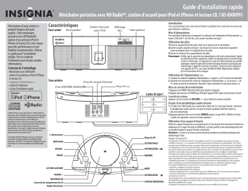 Insignia NS-BHDIP01 CD Boombox Guide d'installation rapide | Fixfr