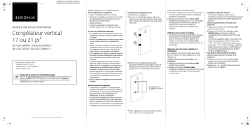 NS-UZ21XWH7 | NS-UZ17XSS9 | Insignia NS-UZ17XWH7 17 Cu. Ft. Frost-Free Upright Convertible Freezer/Refrigerator Guide d'installation rapide | Fixfr