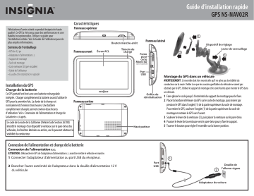 Insignia NS-NAV02R GPS Guide d'installation rapide | Fixfr