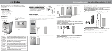 Insignia NS-PCS41 2.1 Computer Speaker System (3-Piece) Guide d'installation rapide | Fixfr