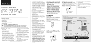 Insignia NS-AC10PWH8 300 Sq. Ft Portable Air Conditioner Guide d'installation rapide | Fixfr