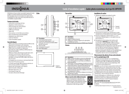 Insignia NS-DPF8TR 8" LCD Digital Photo Frame Guide d'installation rapide