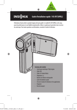 Insignia NS-DV720PBL2 High-Definition Camcorder Guide d'installation rapide
