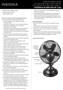 Insignia NS-F12R6-SS 12" Retro Table Fan Guide d'installation rapide