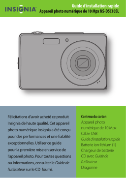 Insignia NS-DSC10SL 10.2-Megapixel Digital Camera Guide d'installation rapide