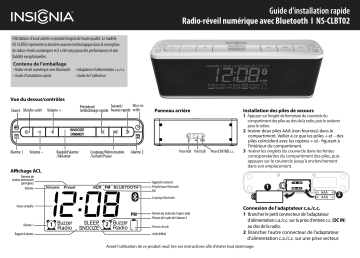 Insignia NS-CLBT02 Clock Radio Guide d'installation rapide | Fixfr