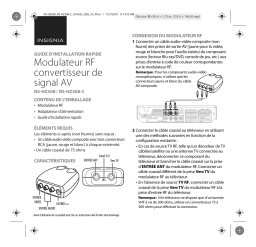 Insignia NS-HZ308 RF Modulator Guide d'installation rapide