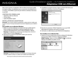 Insignia NS-PU98505 | NS-PU98505-C USB 2.0-to-Ethernet Adapter Guide d'installation rapide