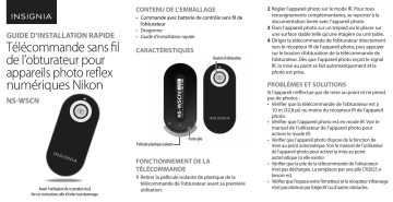 Insignia NS-WSCN Wireless Remote Shutter Control for Nikon Guide d'installation rapide | Fixfr