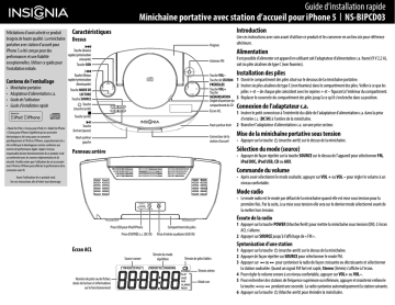 Insignia NS-BIPCD03 CD Boombox Guide d'installation rapide | Fixfr