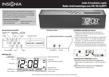 Insignia NS-CLOPP1 Digital Clock Radio Guide d'installation rapide | Fixfr