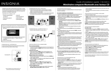 Insignia NS-SH513 50W Bluetooth CD Compact Shelf System Guide d'installation rapide | Fixfr
