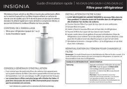 Insignia NS-DA29-2 Water Filters for Select Samsung Refrigerators (2-Pack) Guide d'installation rapide