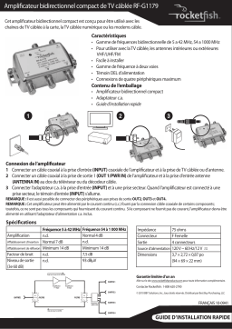 RocketFish RF-G1179 Bidirectional Mini Drop Amplifier Guide d'installation rapide