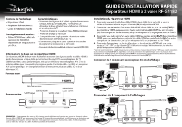 RocketFish RF-G1182 2-Way HDMI Splitter Guide d'installation rapide | Fixfr