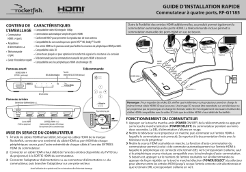 RocketFish RF-G1185 | RF-G1185-C 4-Port HDMI Switch Guide d'installation rapide | Fixfr