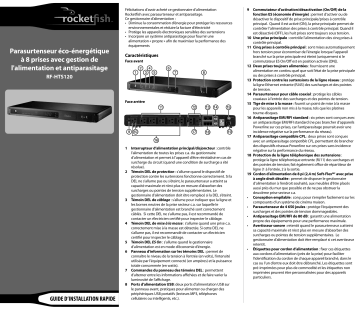 RocketFish RF-HTS120 8-Outlet Console Power Manager  Guide d'installation rapide | Fixfr