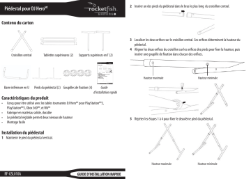 RocketFish RF-GSL010A DJ Hero Turntable Stand for Xbox 360, PlayStation 3 and Nintendo Wii Guide d'installation rapide | Fixfr