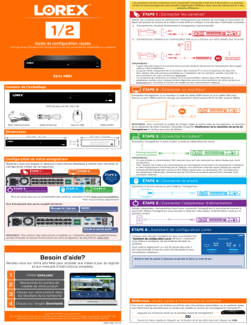 LN10804-1612W | LN4K-1616 | 4KSDAI168 | 4KHDIP1612W | 4KHDIP1616NW | 4KHDIP1610M | LN1081-168BDB | N861D63B | 4KAI1610 | LN10804-1616W | Lorex HDIP1644MDW 2K Security System Guide d'installation rapide | Fixfr