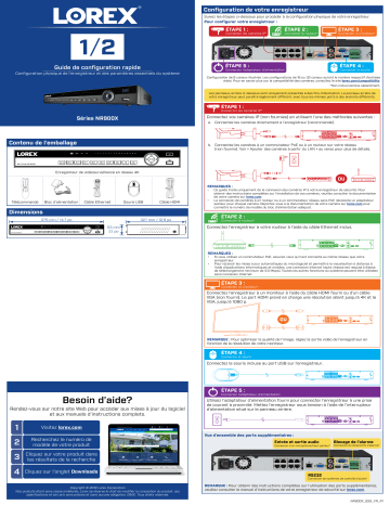 Lorex 4KHDIP833AN 4K Ultra HD IP NVR System Guide d'installation rapide | Fixfr