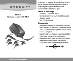 Dynex DX-AC501 Universal AC/DC Power Adapter Guide d'installation rapide