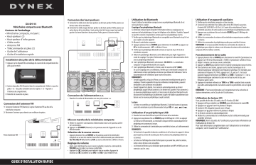 Dynex DX-SH115 120W Bluetooth Mini Shelf System Guide d'installation rapide | Fixfr