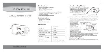 Dynex DX-AD113 4-Way Coaxial Cable Distribution Amplifier Guide d'installation rapide | Fixfr