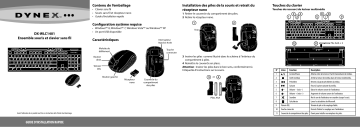 Dynex DX-WLC1401 Wireless Keyboard and Wireless Optical Mouse Guide d'installation rapide | Fixfr
