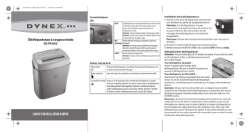 Dynex DX-PS10CC 10-Sheet Crosscut Paper Shredder Guide d'installation rapide | Fixfr