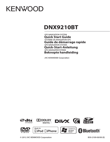 Kenwood DNX 9210 BT Guide de démarrage rapide | Fixfr