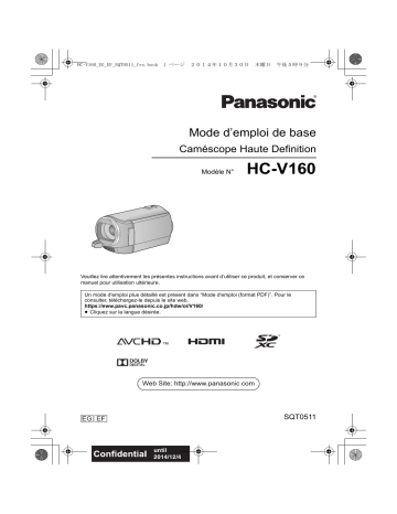HCV160EG | Panasonic HCV160EF Guide de démarrage rapide | Fixfr